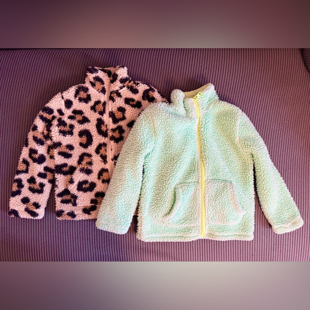 Leopard and Mint Sherpa Jackets